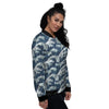 The Great Kanagawa Wave Print Pattern Women's Bomber Jacket-grizzshop