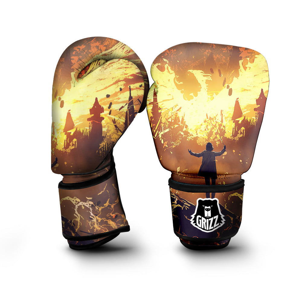 The Man And Phoenix Print Boxing Gloves-grizzshop