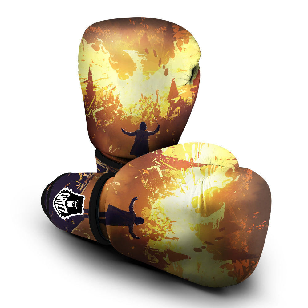 The Man And Phoenix Print Boxing Gloves-grizzshop
