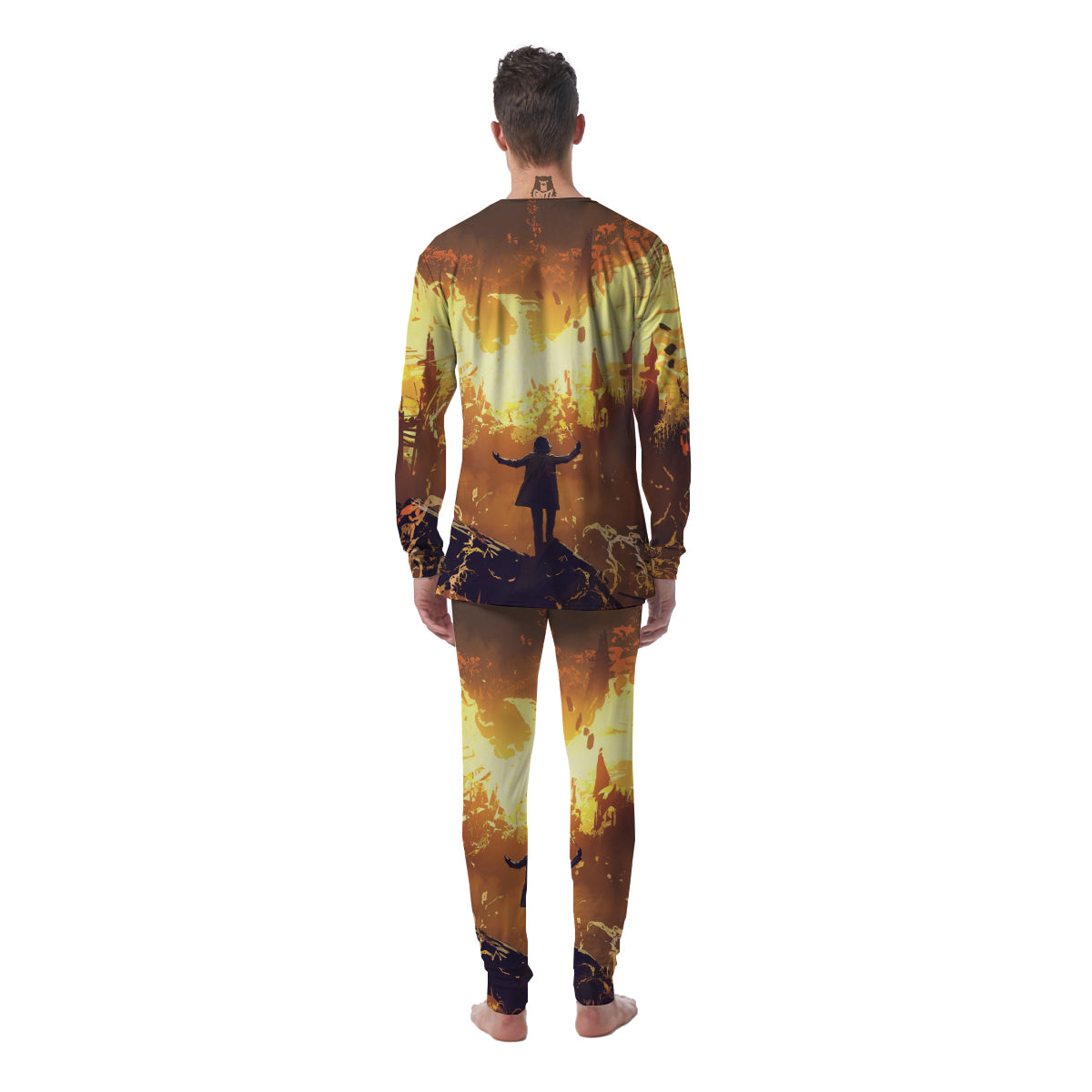 The Man And Phoenix Print Men's Pajamas-grizzshop