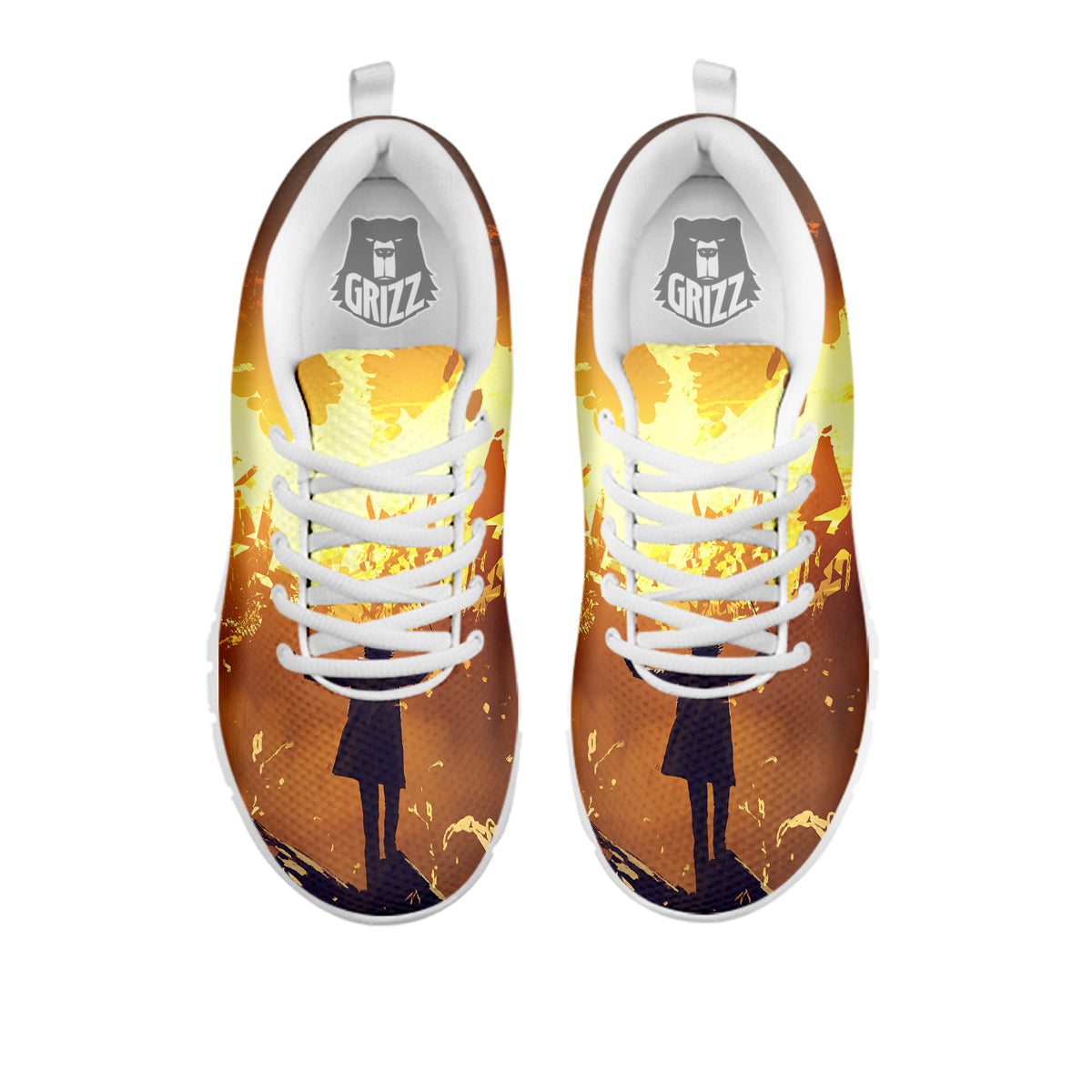 The Man And Phoenix Print White Sneaker-grizzshop