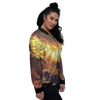 The Man And Phoenix Print Women's Bomber Jacket-grizzshop