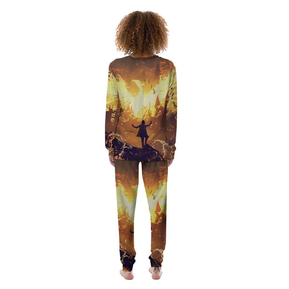 The Man And Phoenix Print Women's Pajamas-grizzshop