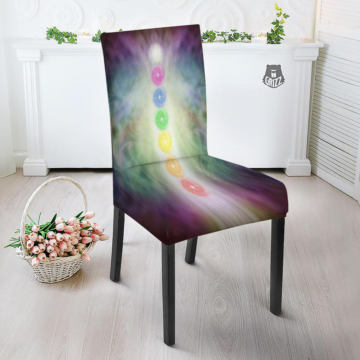 The Seven Chakras And Reiki Print Dining Chair Slipcover-grizzshop