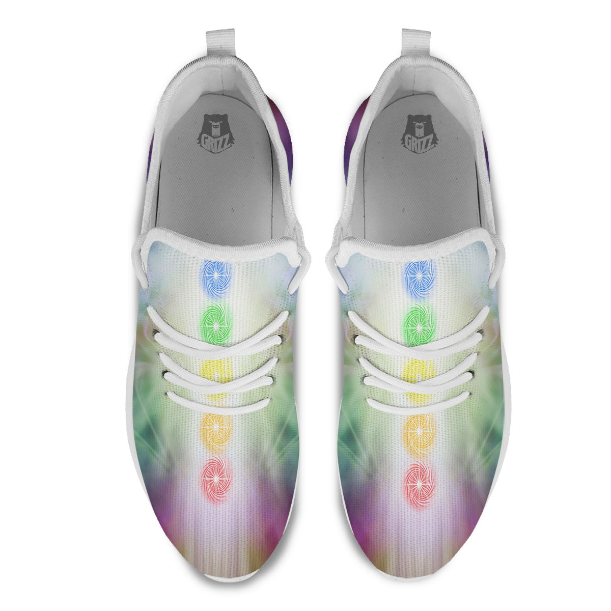 The Seven Chakras And Reiki Print White Athletic Shoes-grizzshop