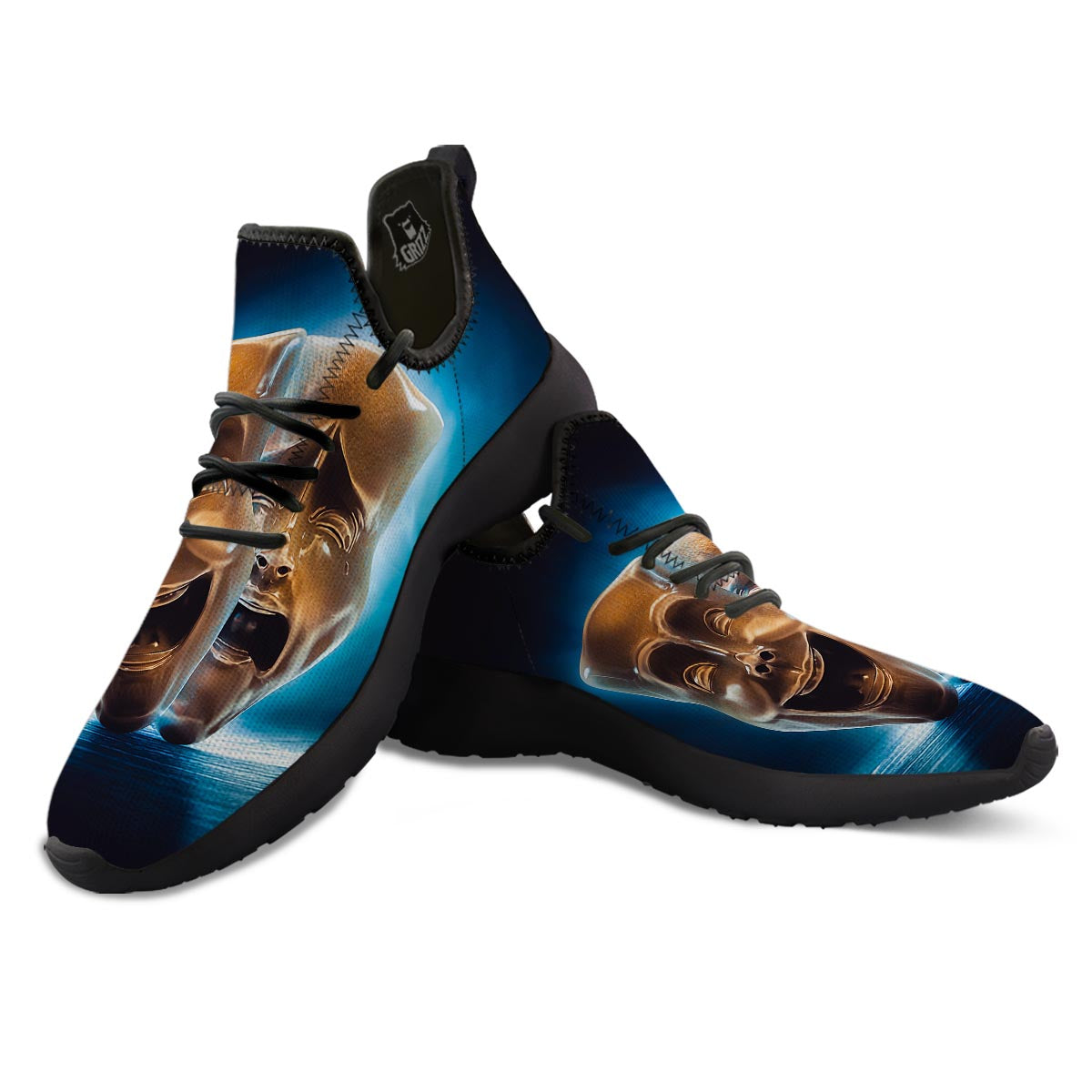 The Theatre Masks Sock And Buskin Black Athletic Shoes-grizzshop