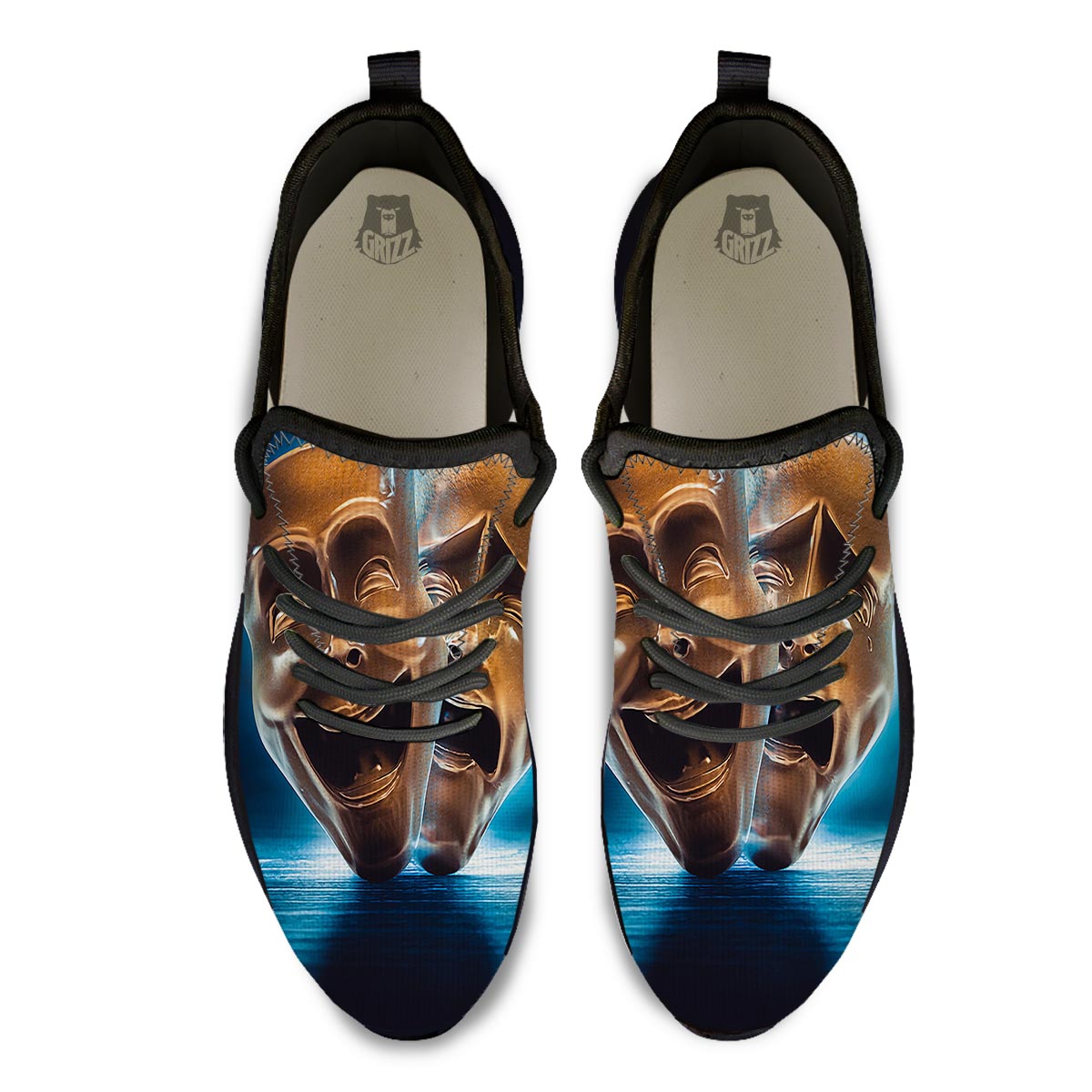 The Theatre Masks Sock And Buskin Black Athletic Shoes-grizzshop