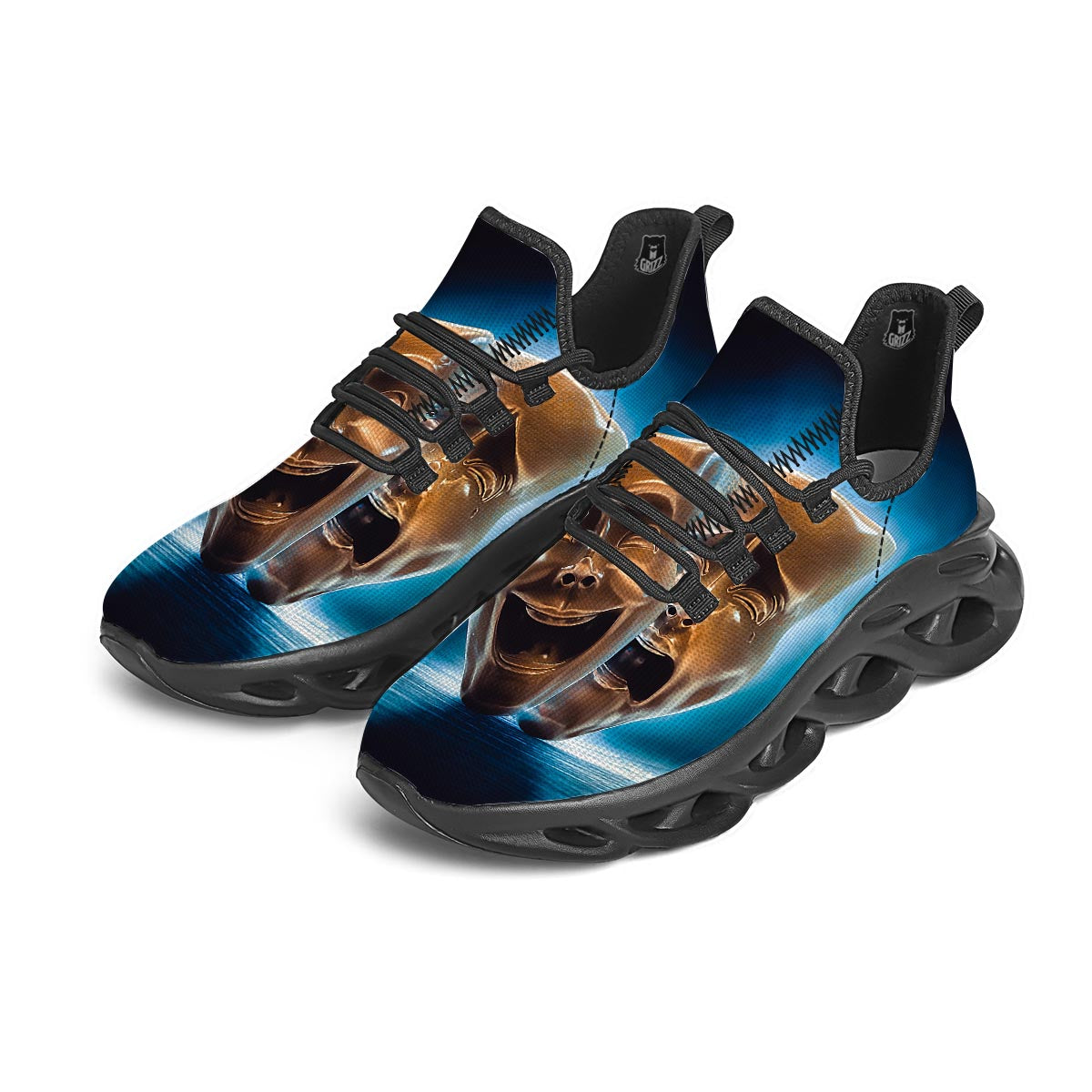 The Theatre Masks Sock And Buskin Black Running Shoes-grizzshop