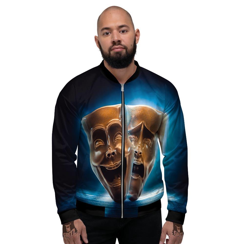 The Theatre Masks Sock And Buskin Men's Bomber Jacket-grizzshop