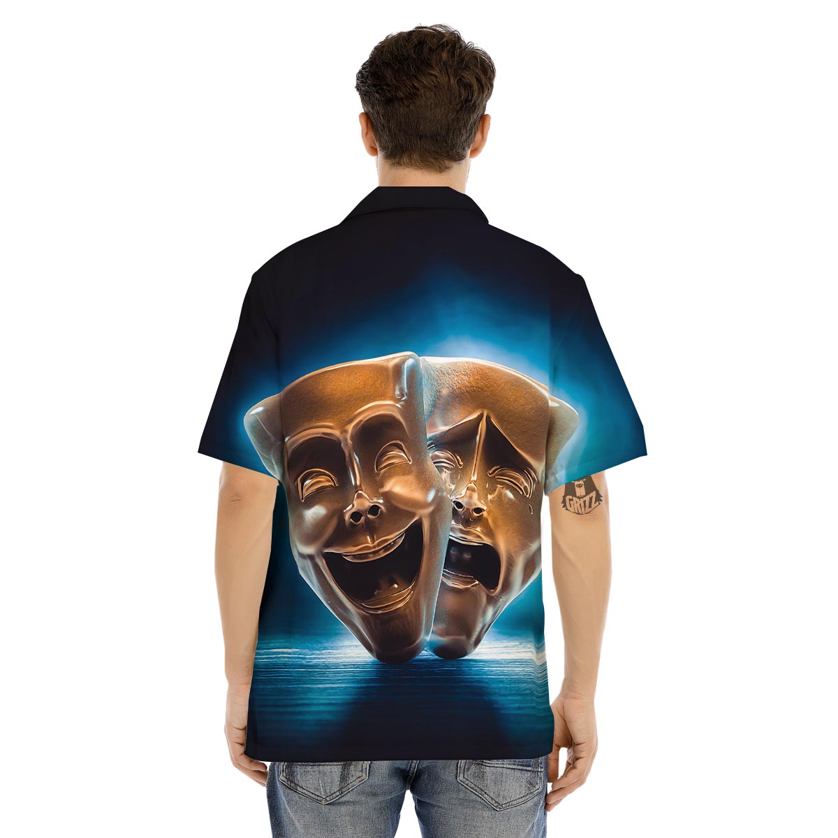 The Theatre Masks Sock And Buskin Men's Hawaiian Shirt-grizzshop