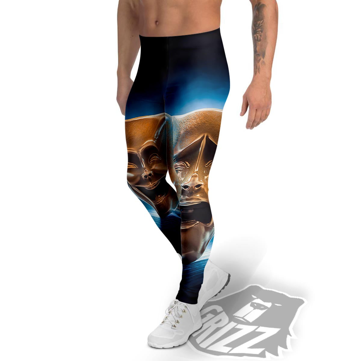 The Theatre Masks Sock And Buskin Men's Leggings-grizzshop