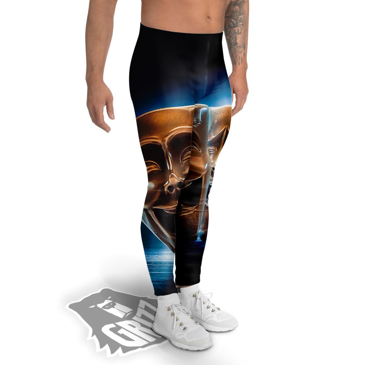 The Theatre Masks Sock And Buskin Men's Leggings-grizzshop