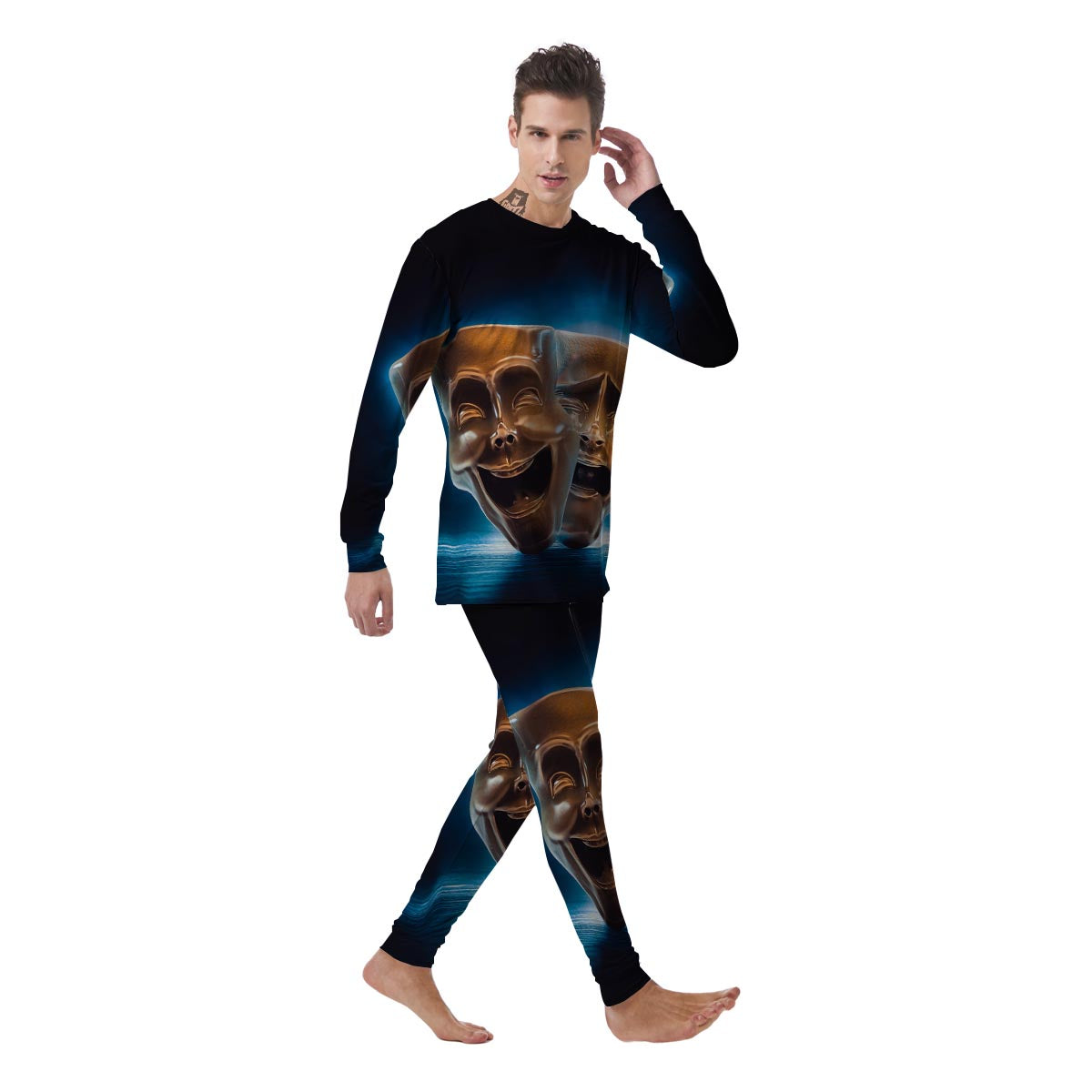 The Theatre Masks Sock And Buskin Men's Pajamas-grizzshop