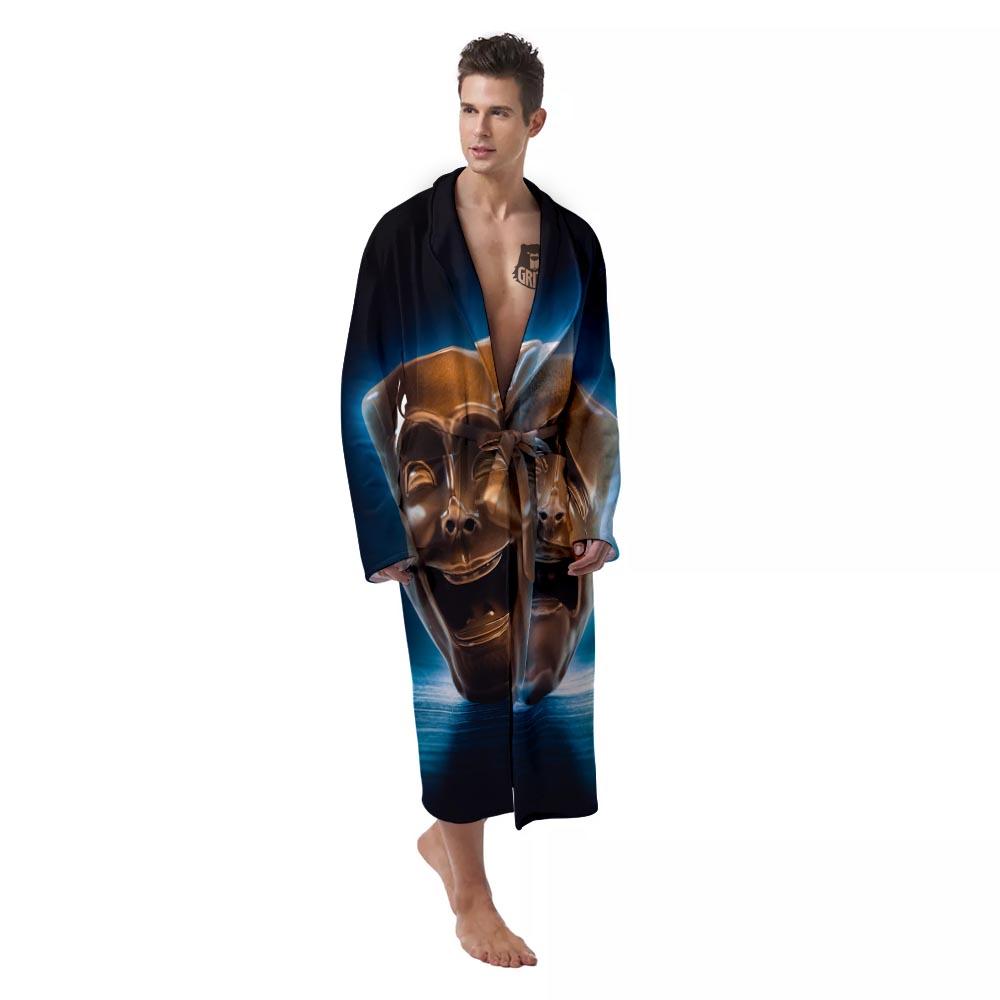 The Theatre Masks Sock And Buskin Men's Robe-grizzshop