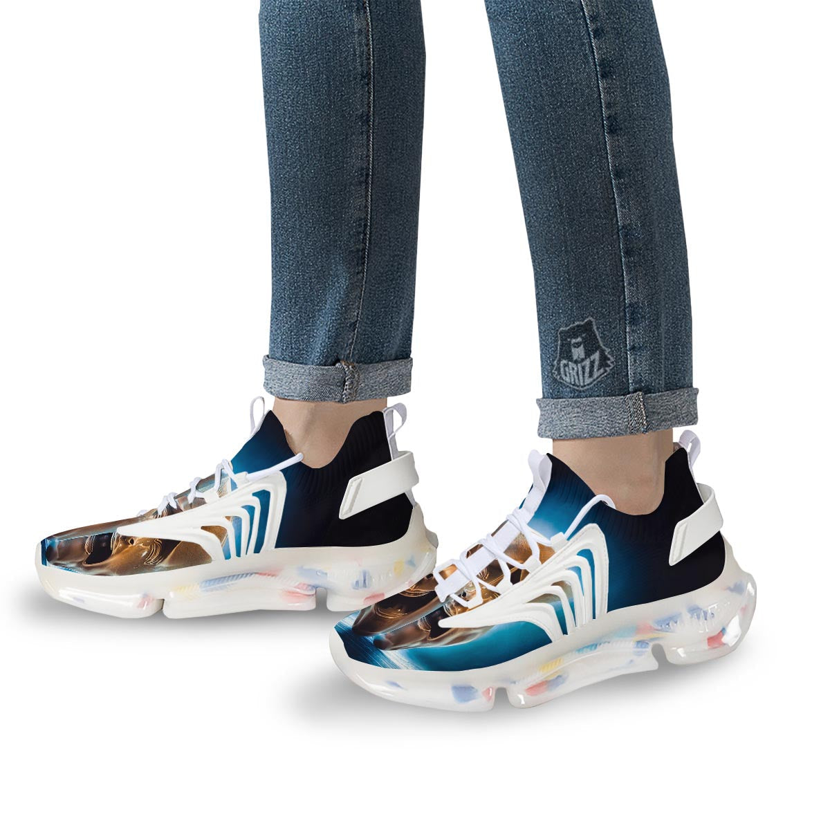 The Theatre Masks Sock And Buskin White Gym Shoes-grizzshop