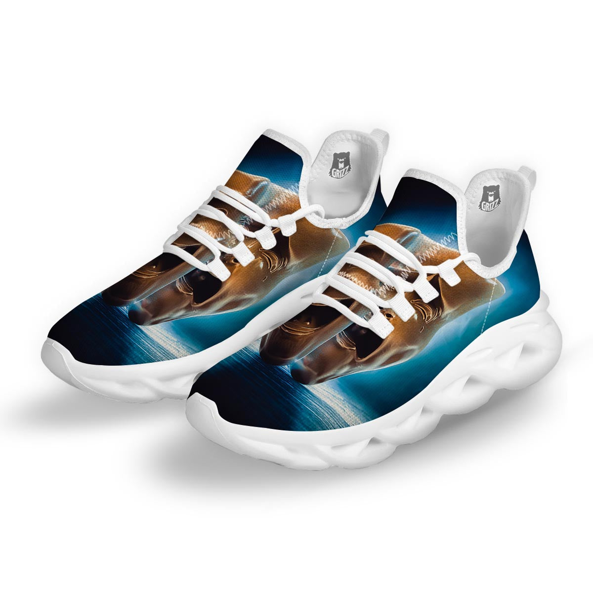 The Theatre Masks Sock And Buskin White Running Shoes-grizzshop