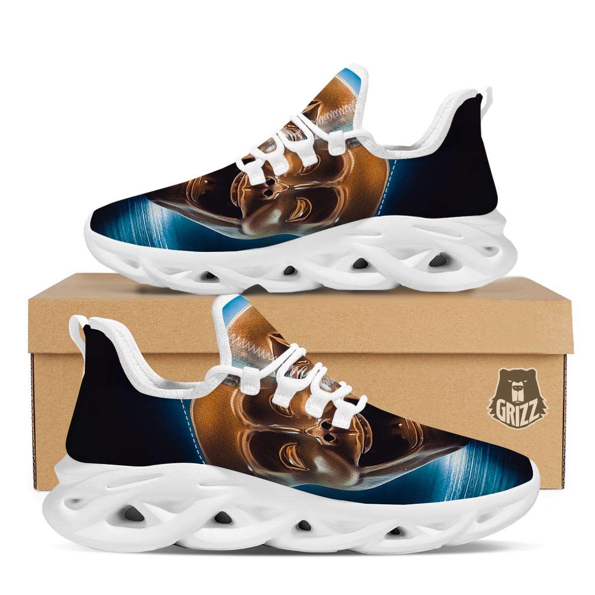 The Theatre Masks Sock And Buskin White Running Shoes-grizzshop