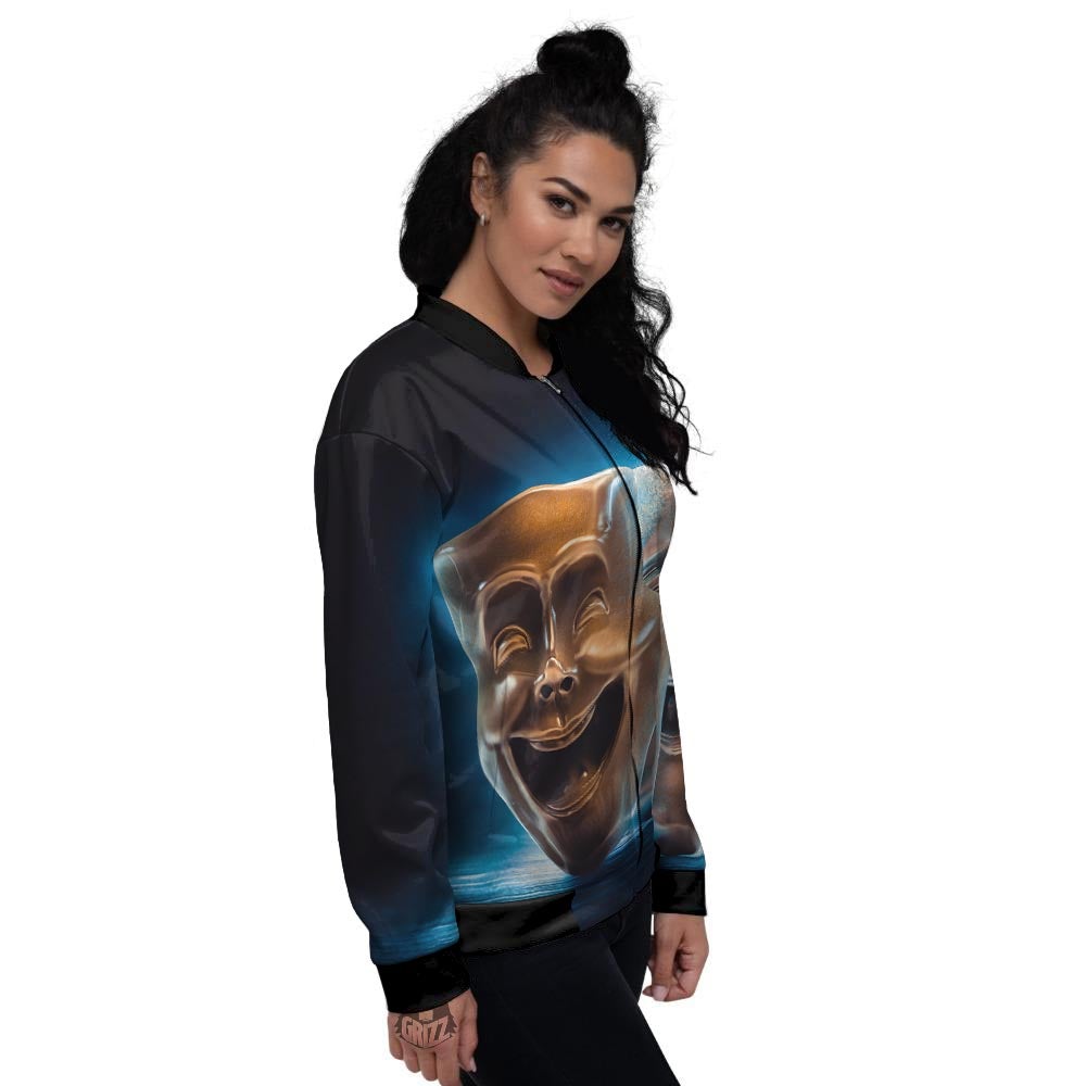 The Theatre Masks Sock And Buskin Women's Bomber Jacket-grizzshop