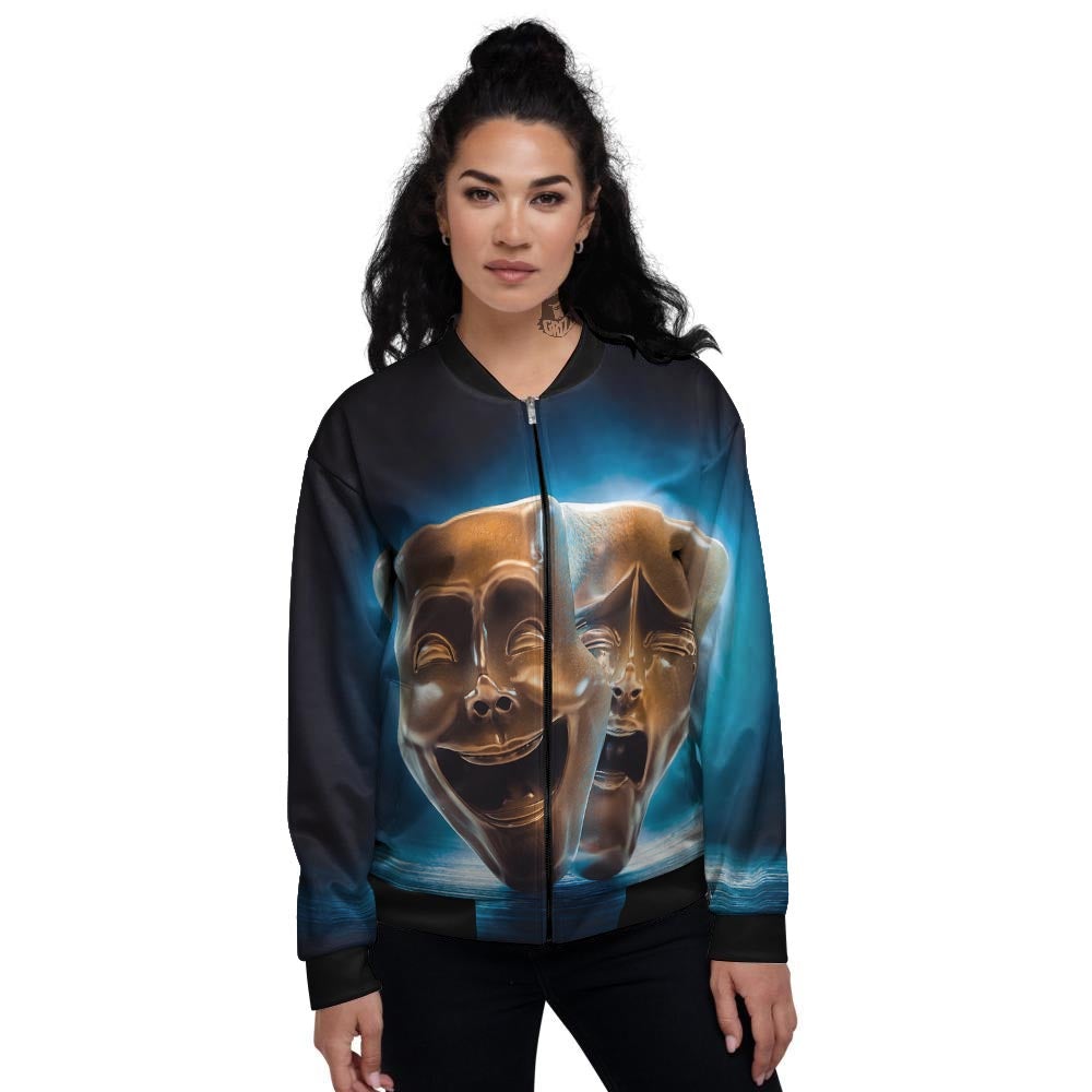 The Theatre Masks Sock And Buskin Women's Bomber Jacket-grizzshop