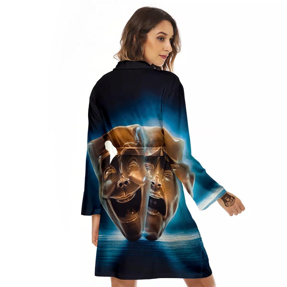 The Theatre Masks Sock And Buskin Women's Robe-grizzshop