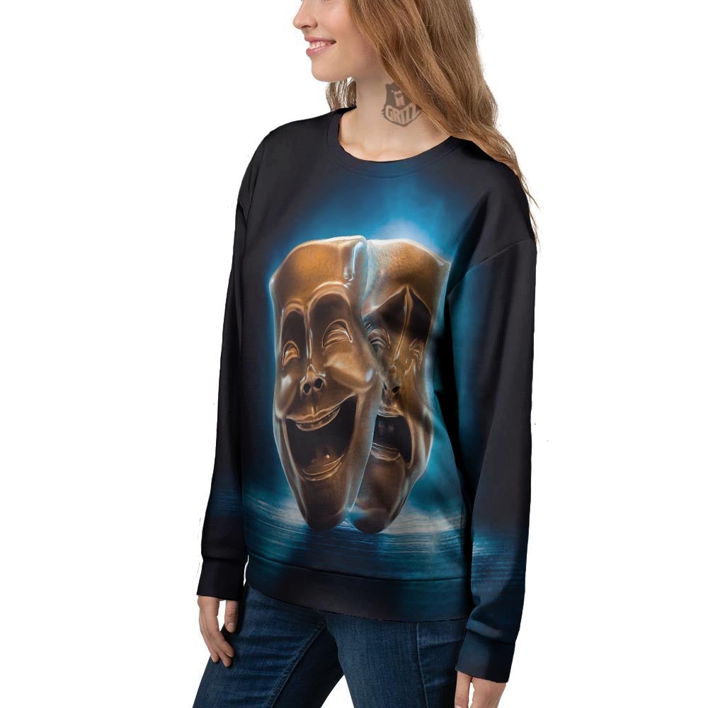 The Theatre Masks Sock And Buskin Women's Sweatshirt-grizzshop