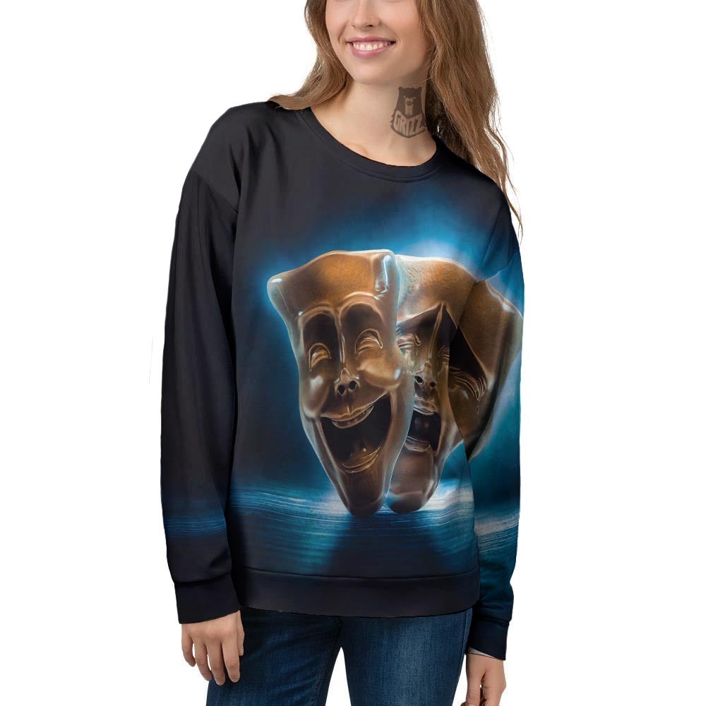 The Theatre Masks Sock And Buskin Women's Sweatshirt-grizzshop