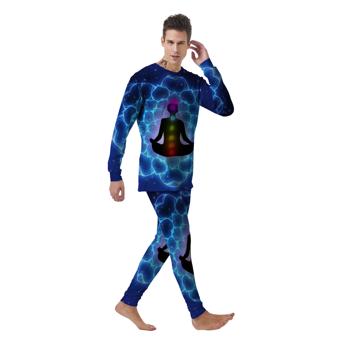 The Universe Chakras Print Men's Pajamas-grizzshop