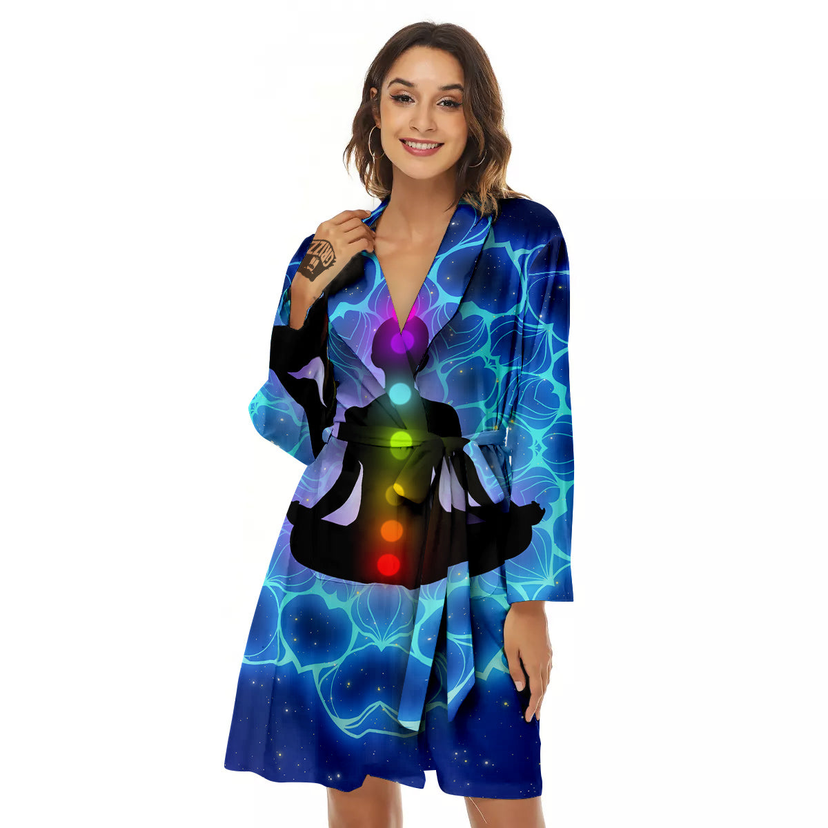 The Universe Chakras Print Women's Robe-grizzshop