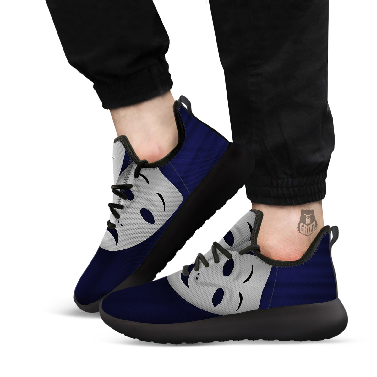 Theater Masks Tragedy And Comedy Print Black Athletic Shoes-grizzshop