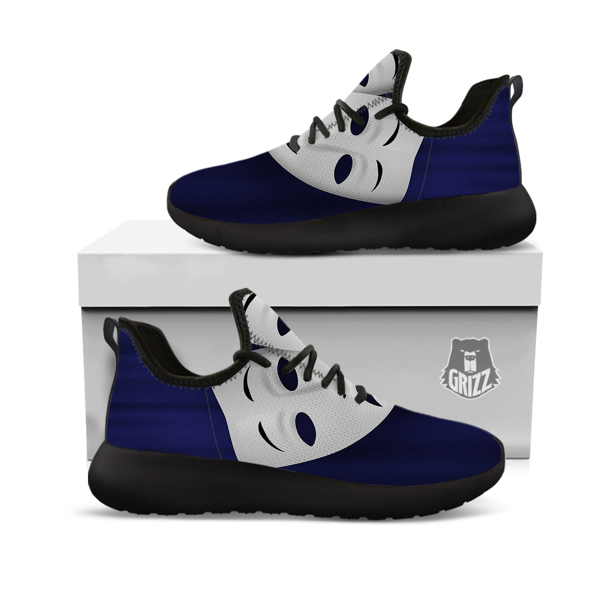 Theater Masks Tragedy And Comedy Print Black Athletic Shoes-grizzshop