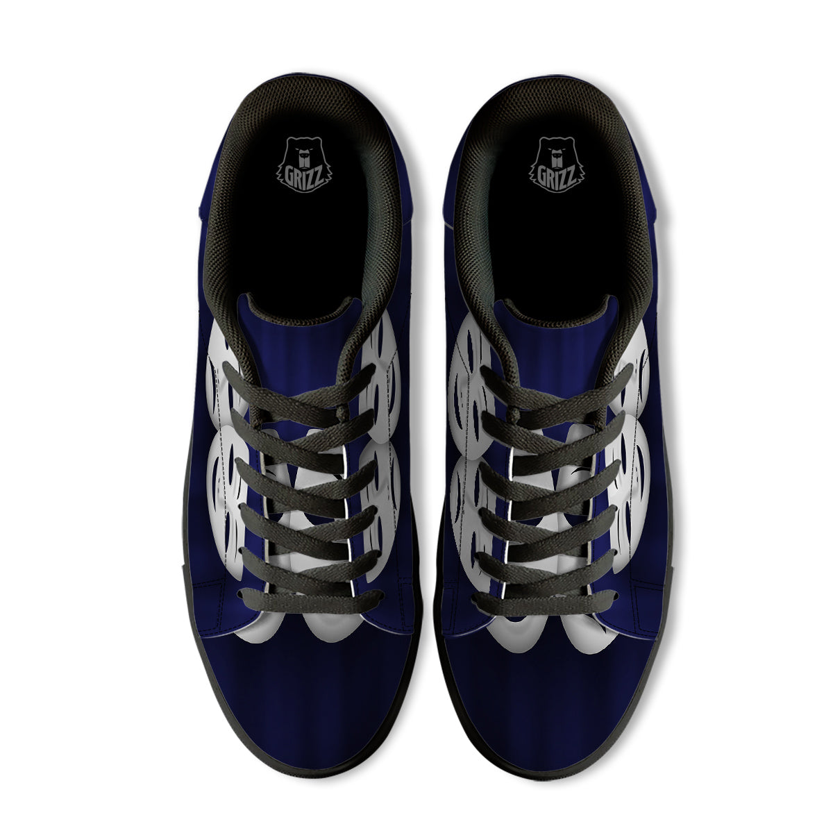 Theater Masks Tragedy And Comedy Print Black Low Top Sneakers-grizzshop
