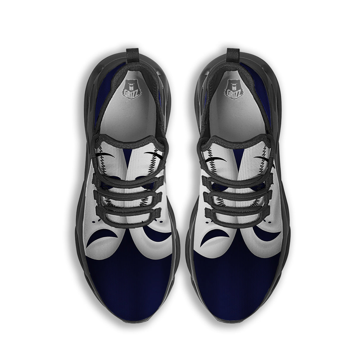 Theater Masks Tragedy And Comedy Print Black Running Shoes-grizzshop