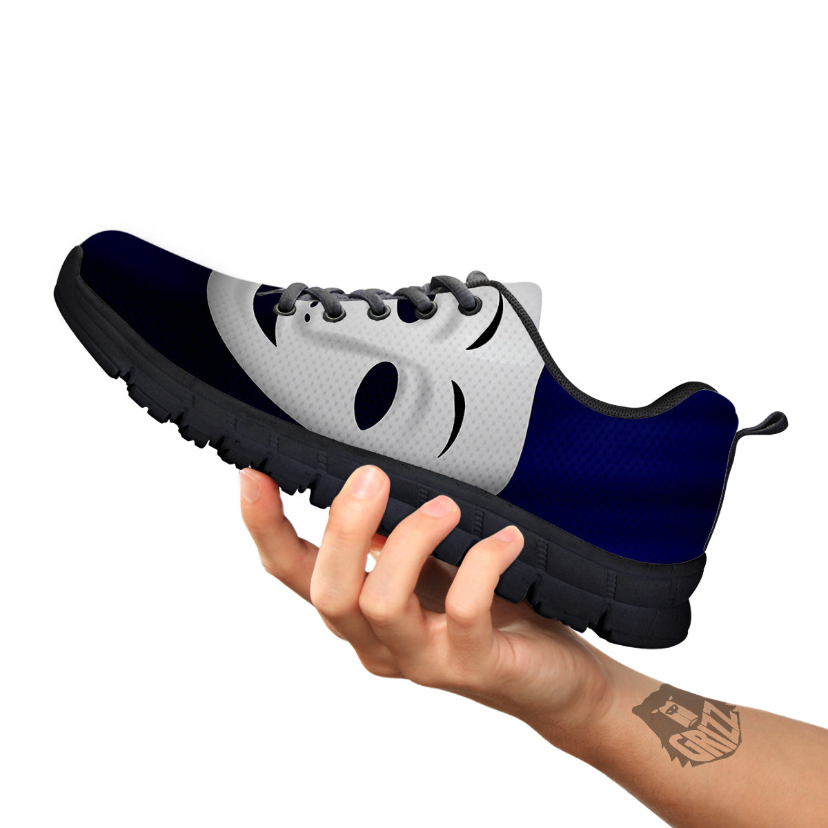 Theater Masks Tragedy And Comedy Print Black Sneaker-grizzshop