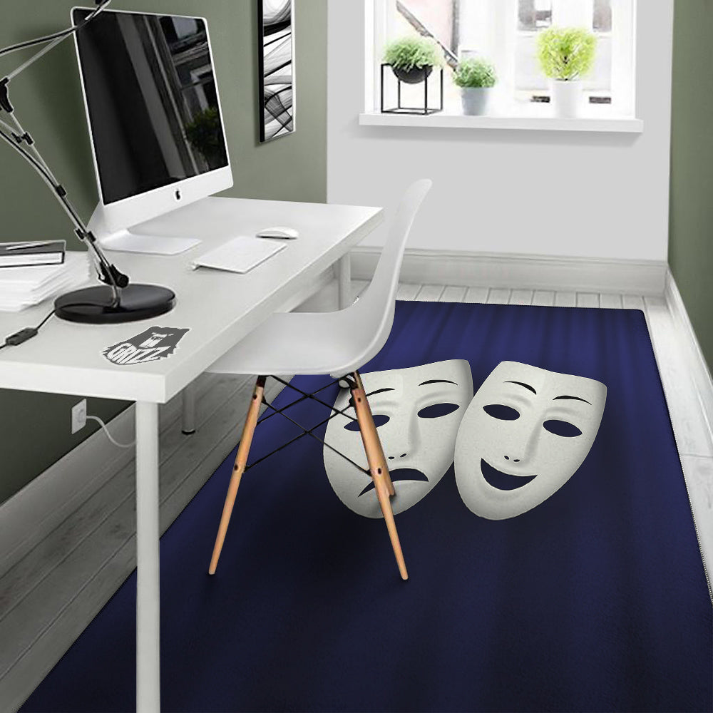 Theater Masks Tragedy And Comedy Print Floor Mat-grizzshop