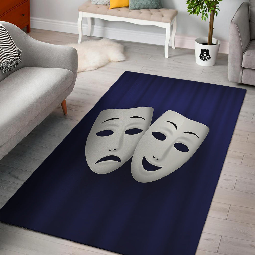Theater Masks Tragedy And Comedy Print Floor Mat-grizzshop