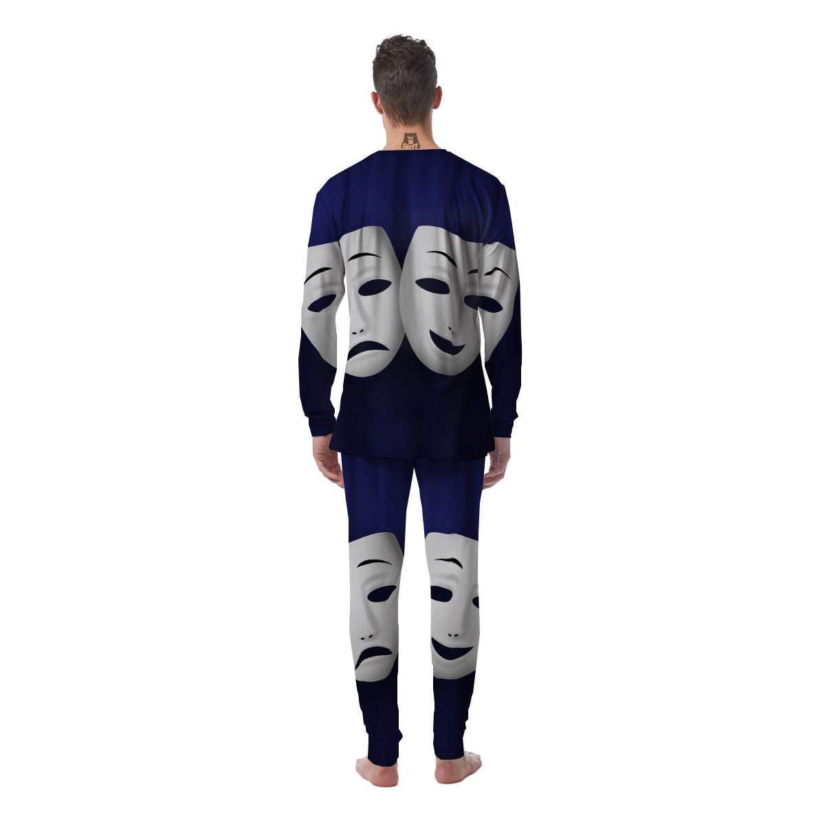 Theater Masks Tragedy And Comedy Print Men's Pajamas-grizzshop