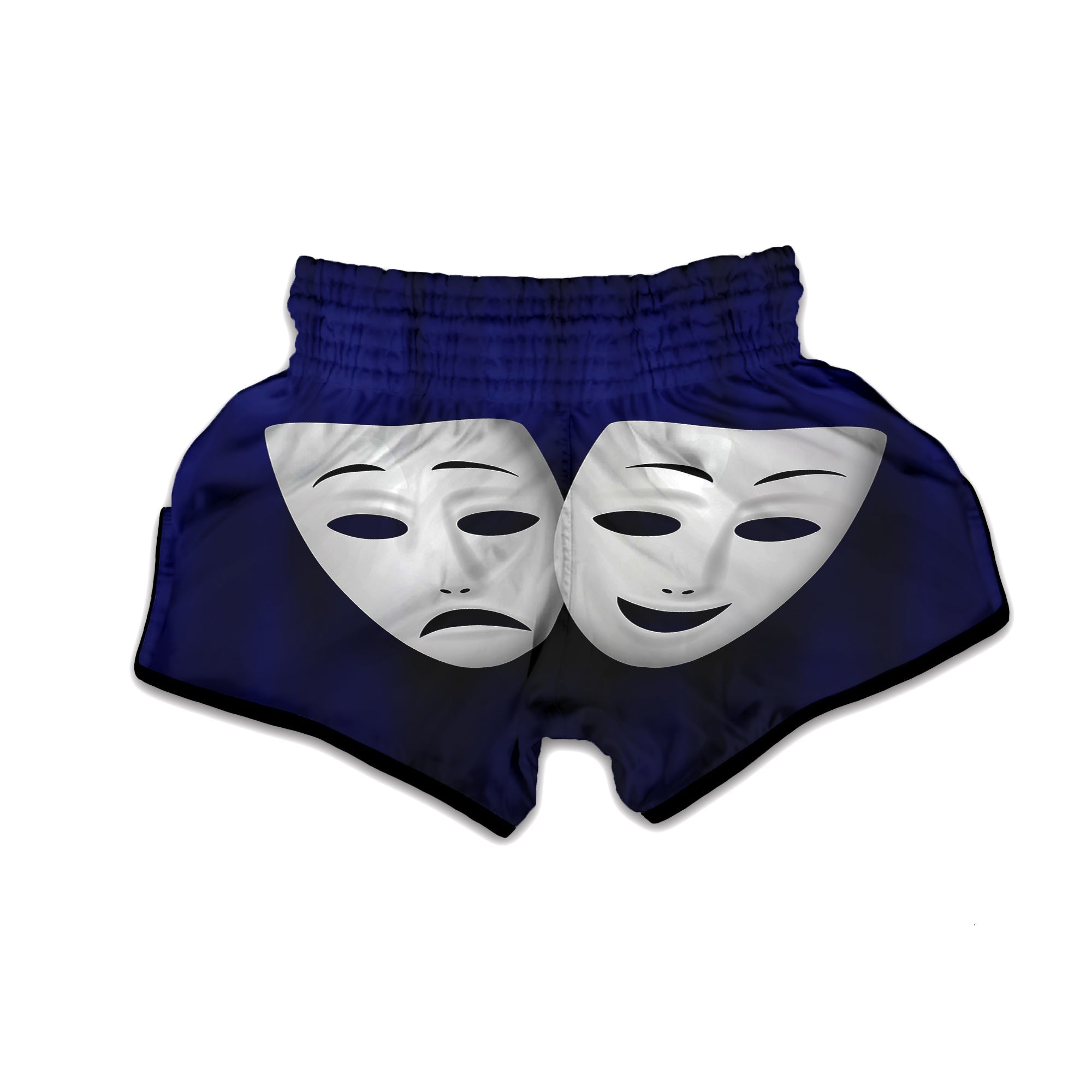 Theater Masks Tragedy And Comedy Print Muay Thai Boxing Shorts-grizzshop