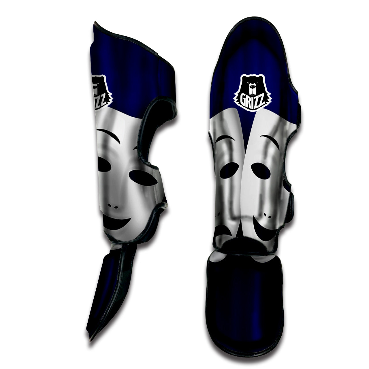 Theater Masks Tragedy And Comedy Print Muay Thai Shin Guards-grizzshop