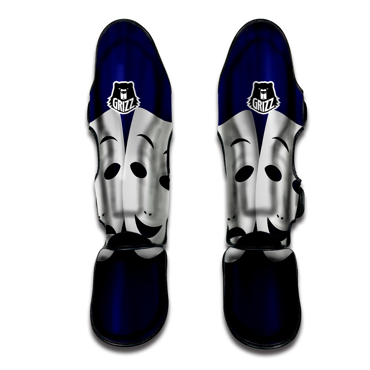 Theater Masks Tragedy And Comedy Print Muay Thai Shin Guards-grizzshop