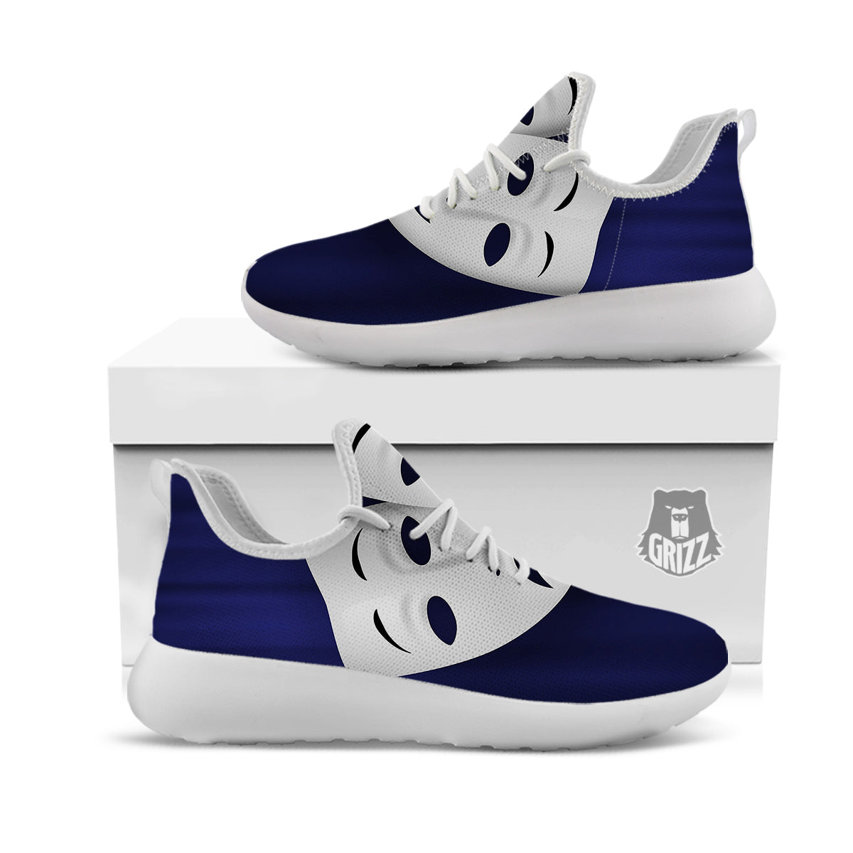 Theater Masks Tragedy And Comedy Print White Athletic Shoes-grizzshop