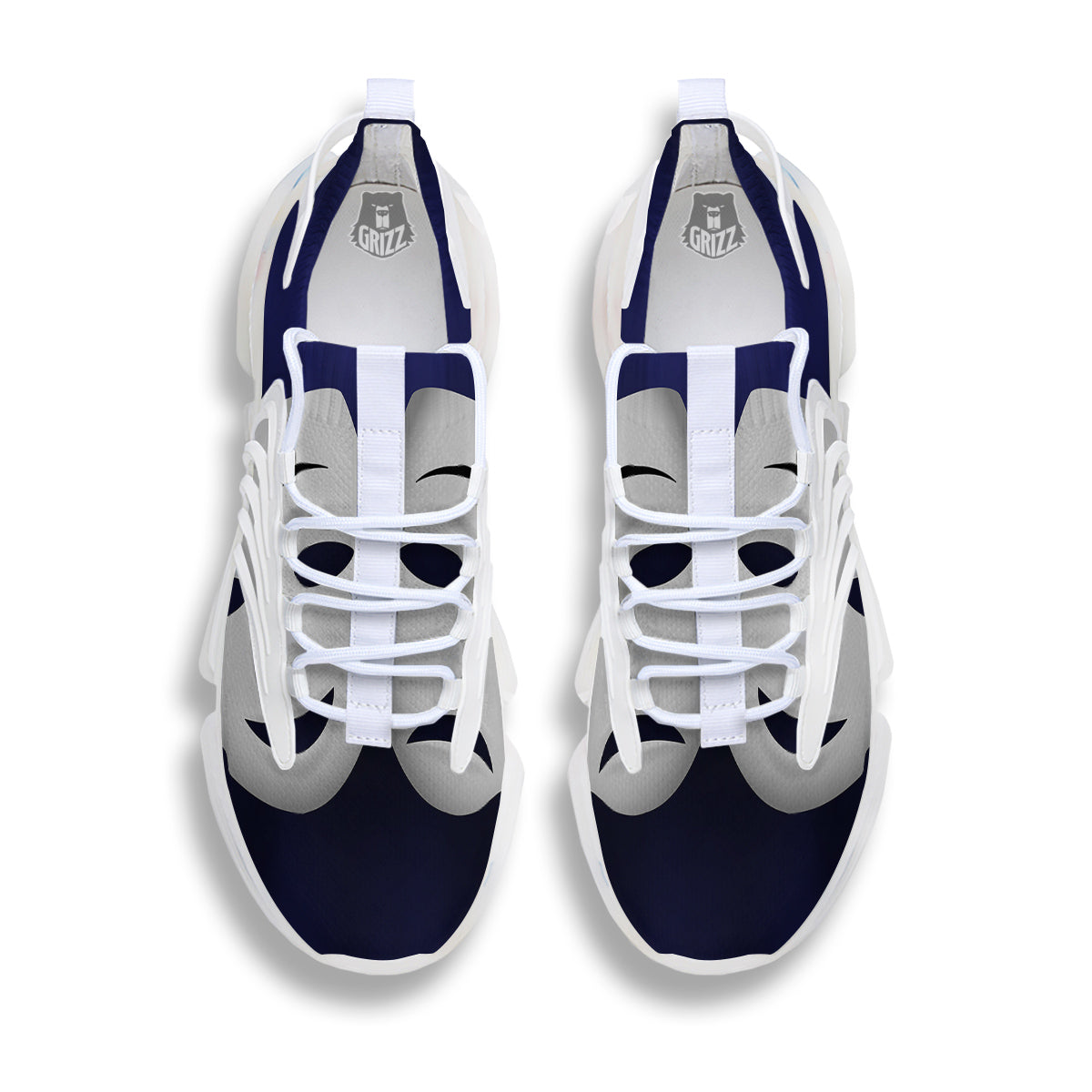 Theater Masks Tragedy And Comedy Print White Gym Shoes-grizzshop