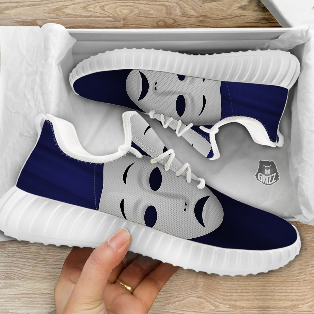 Theater Masks Tragedy And Comedy Print White Walking Shoes-grizzshop
