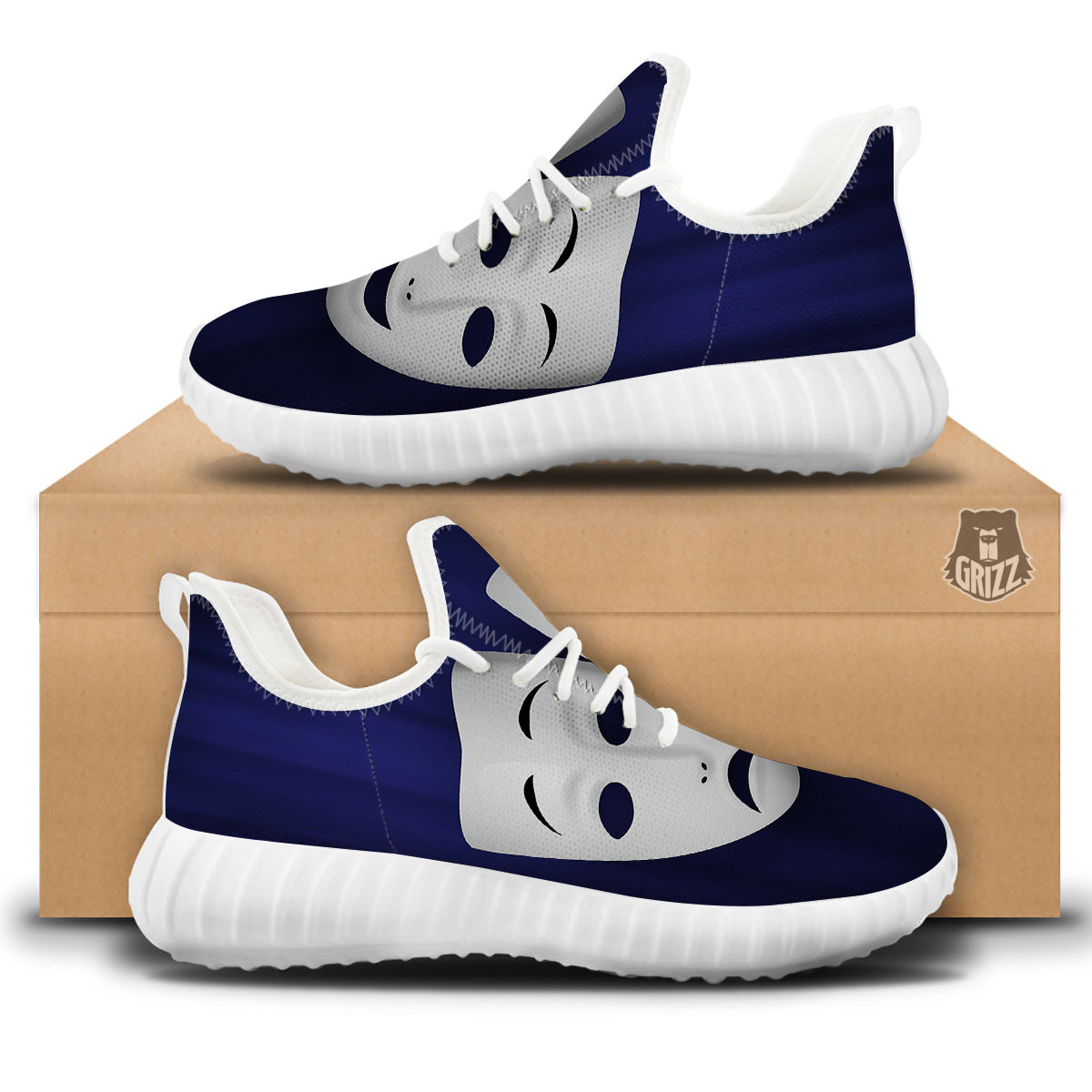 Theater Masks Tragedy And Comedy Print White Walking Shoes-grizzshop