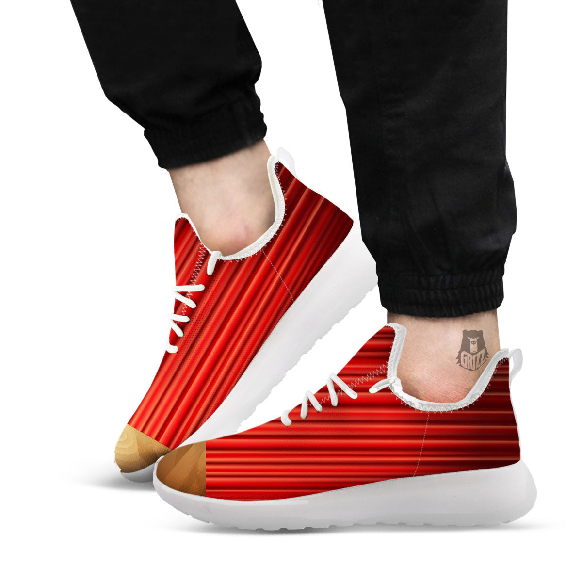 Theater Red Curtain Print White Athletic Shoes-grizzshop