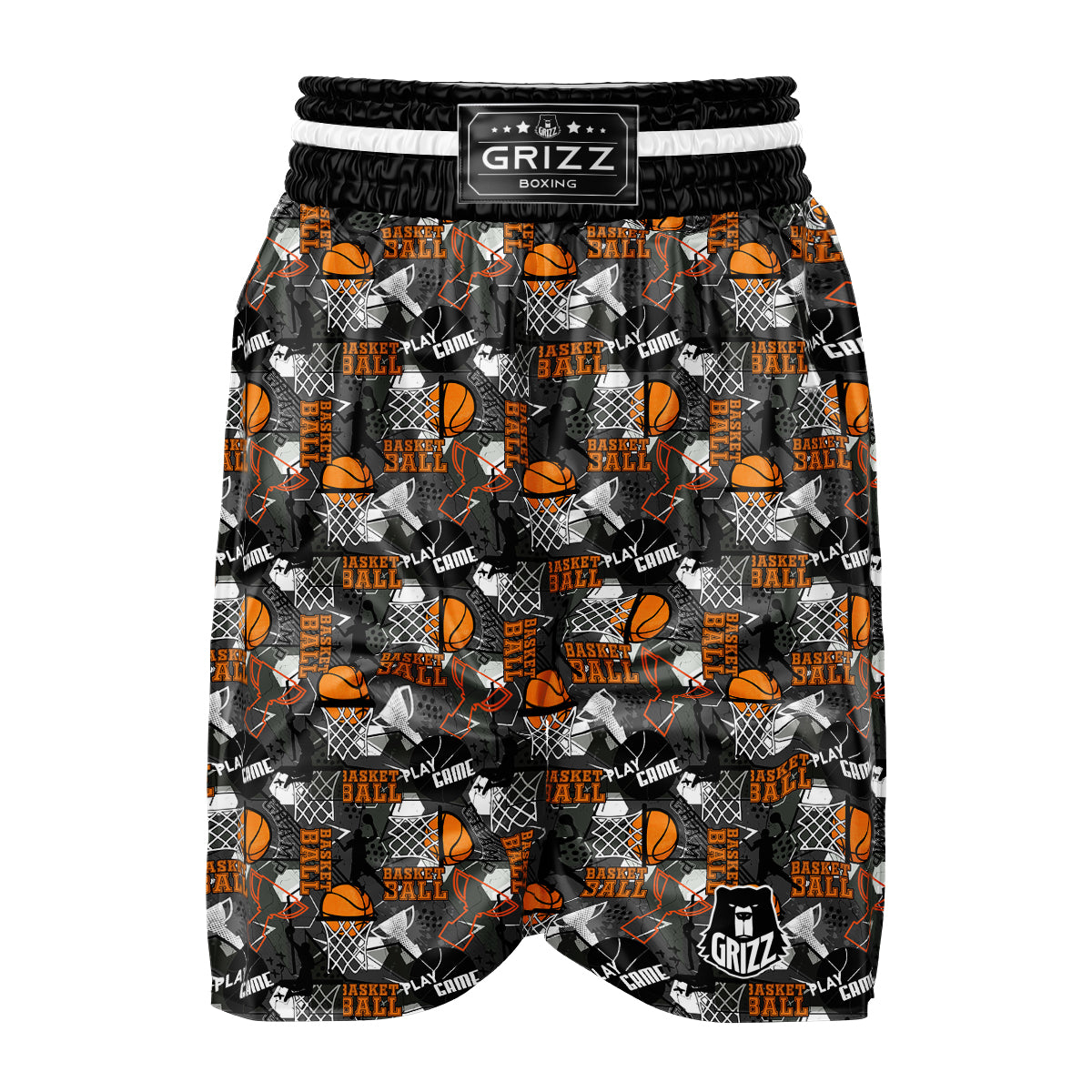 Theme Basketball Print Pattern Boxing Shorts-grizzshop
