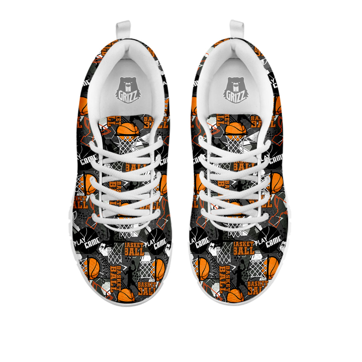 Theme Basketball Print Pattern White Sneaker-grizzshop