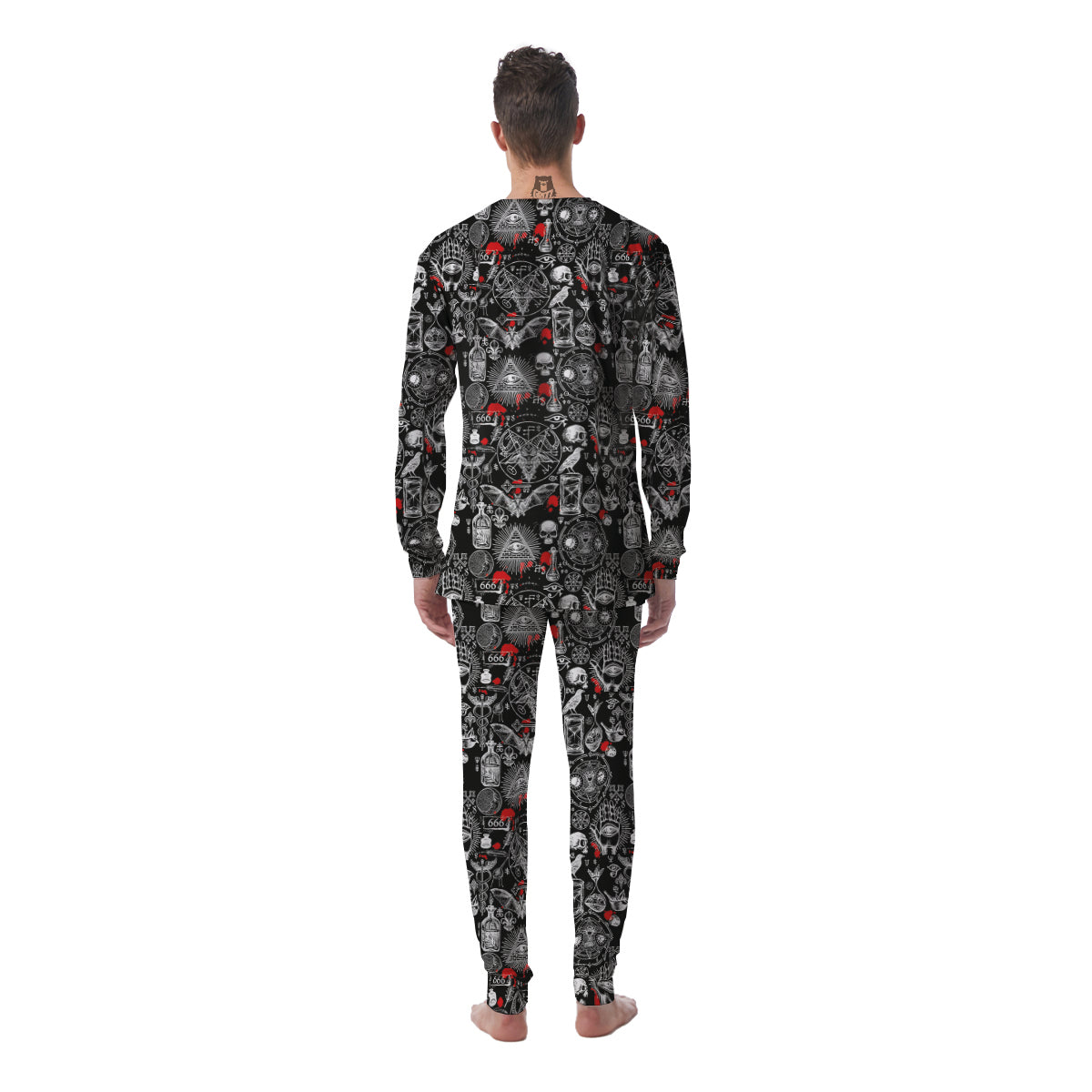 Theme Of Satanism Print Pattern Men's Pajamas-grizzshop