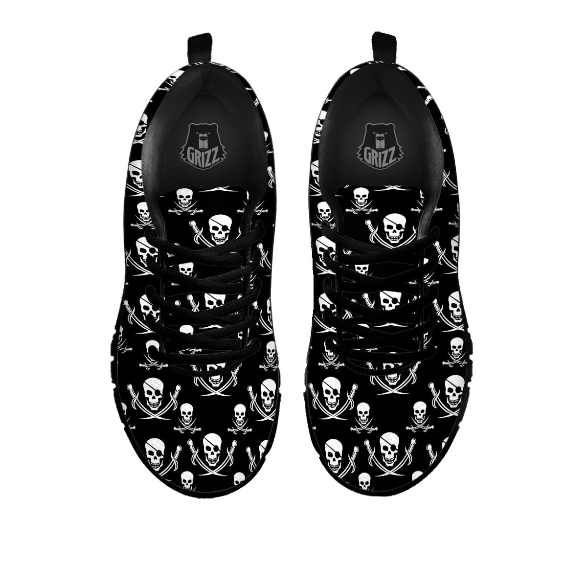 Theme Pirate Print Pattern Black Sneaker-grizzshop