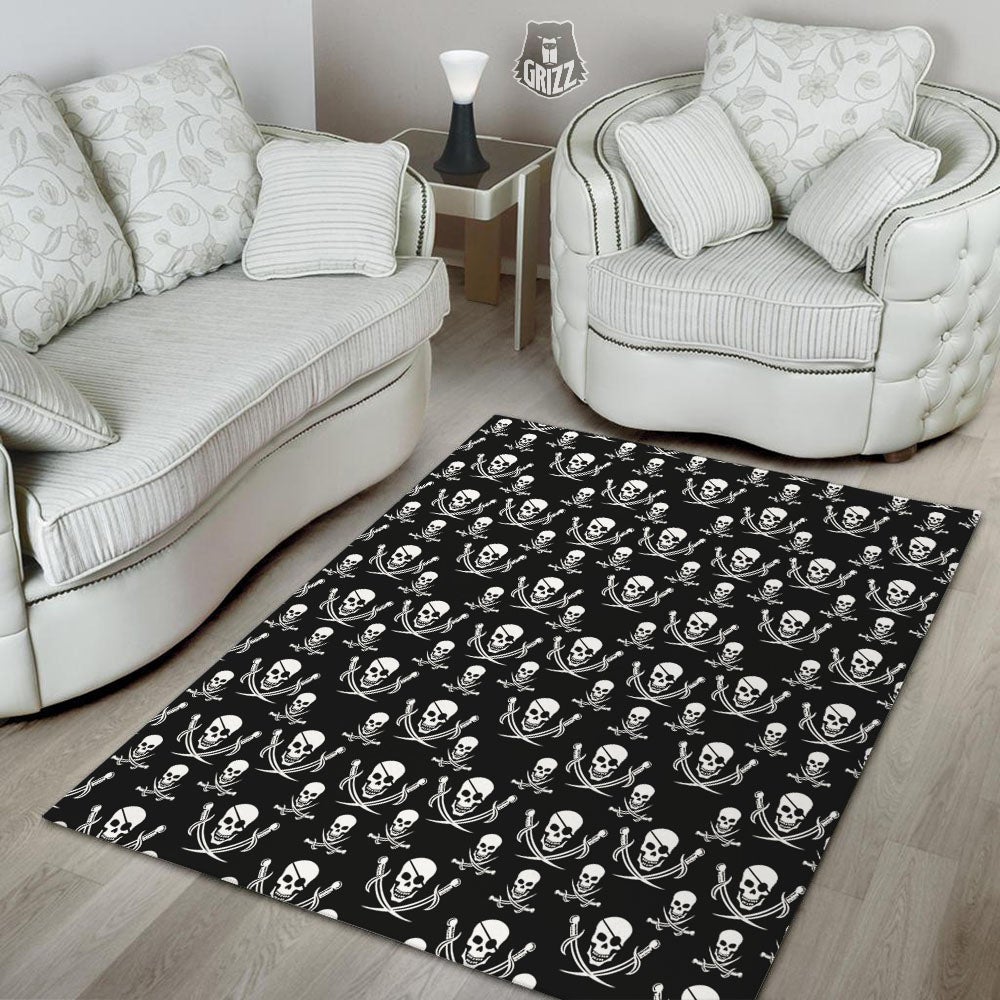 Theme Pirate Print Pattern Floor Mat-grizzshop