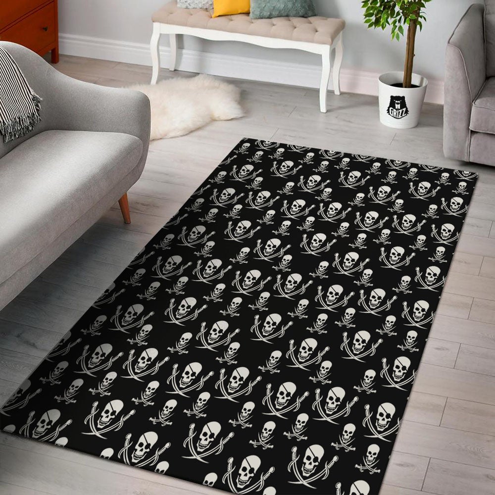 Theme Pirate Print Pattern Floor Mat-grizzshop